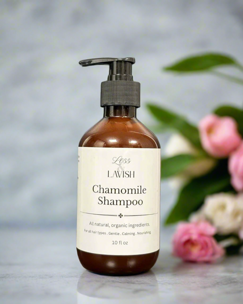 Less & Lavish Chamomile Shampoo for women – natural shampoo for itchy, sensitive scalp with chamomile, aloe, and apple cider vinegar
